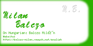 milan balczo business card